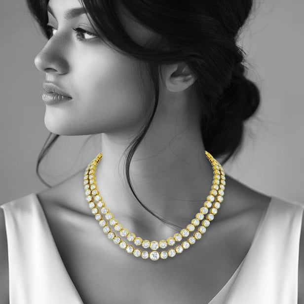 Double-layer Polki Necklace